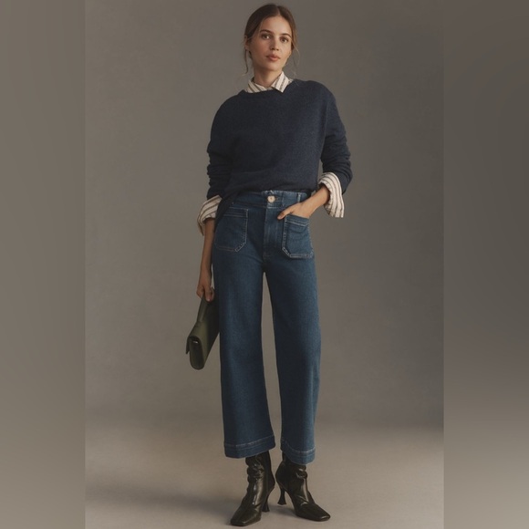 NWT! Maeve The Colette Regenerative Cotton Crop Wide-Leg Jeans - Size 22W🏀 - Picture 1 of 6